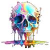 Men's Black T-Shirt with Colorful Skull Print for Casual Wear