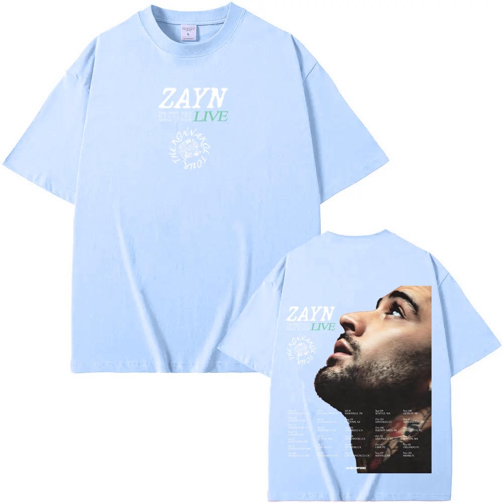 Camiseta Zayn Malik Cantante THE KONNAKOL TOUR Camiseta Manga Corta Mujer/hombre 100% Algodón Gótico Casual Camiseta