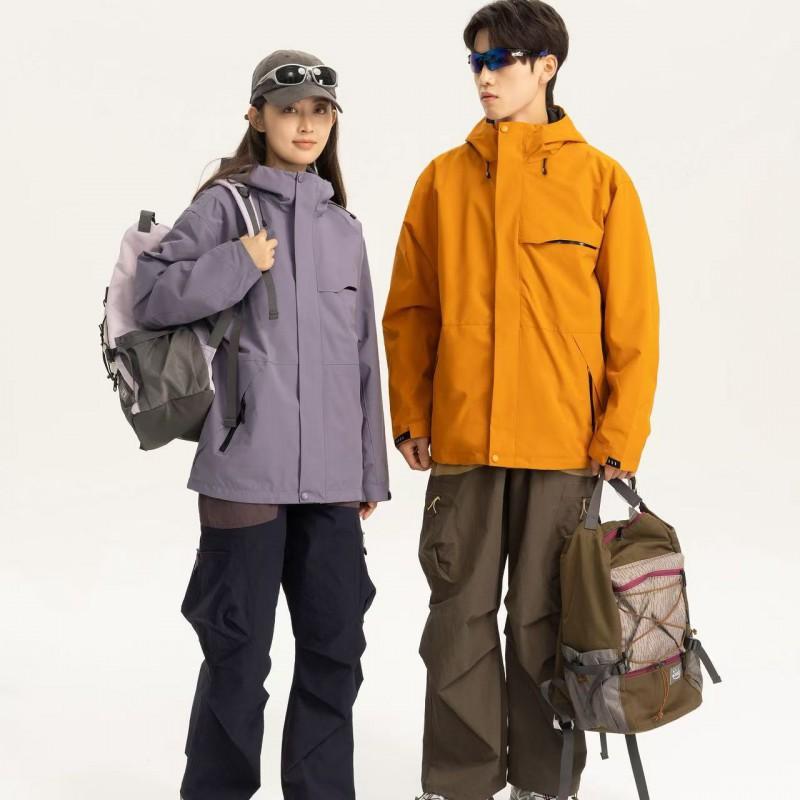 Unisex 3-in-1 Removable Waterproof Windproof Outdoor Jacket With Fleece Liner Hiking Camping Fall Winter
