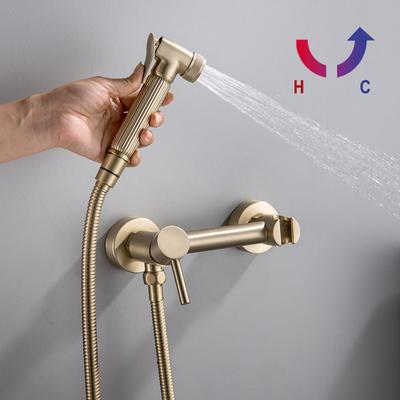 Messing Bidet Wasserhahn Wasserhahn Waschmaschine Badezimmer Muslim Dusche Ducha Hygienische Kalt-Warmwasser Mischer Toilette Bidet Kran Dusche Shattaf Spray