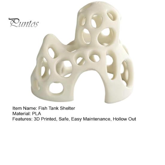 Juvenile Fish Cave 3D Printed Aquarium Shrimp Cave, Hollow Out Tank Shelter, Natural Underwater Landscape Safe Hideout for Hiding, Resting,