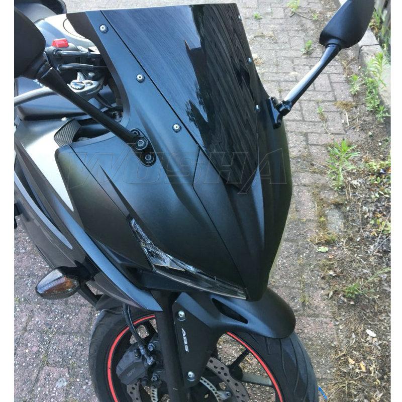 

Motorcycle Double Bubble Windshield Windscreen Screen For 2016 2017 2018 Honda CBR500R CBR400R CBR 500 400 R 500R 400R Black 18 чорний