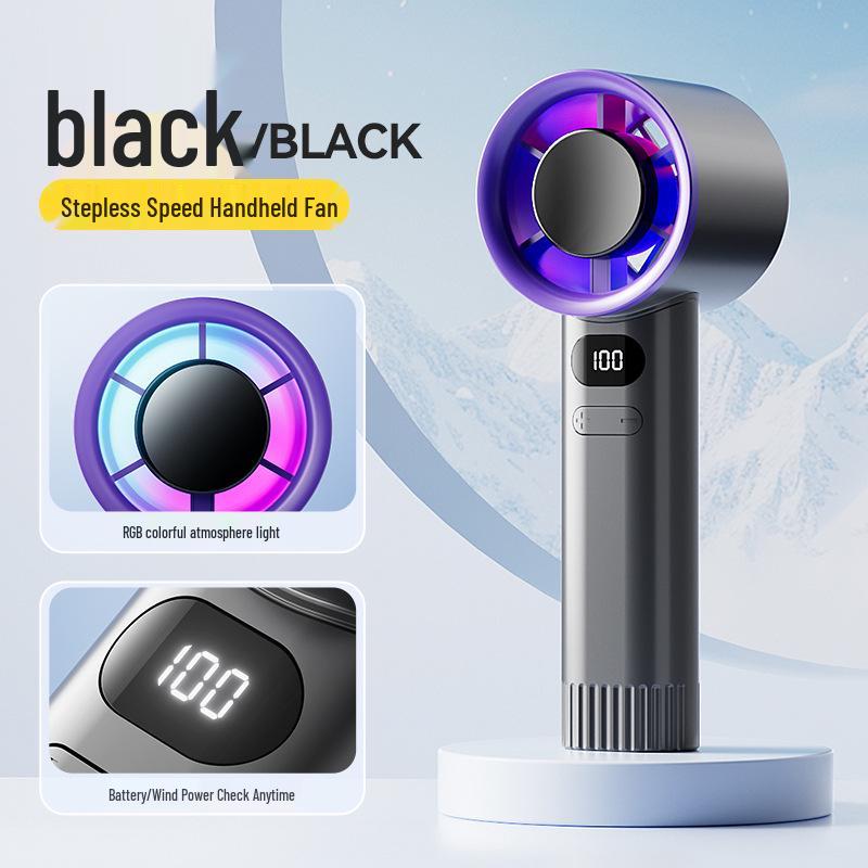 

Cross-Border 2025 Handheld USB Fan: High-Speed, 100-Speed Stepless, Digital Display, Powerful Small Wind Cannon 60x58x160 mm сірий колір