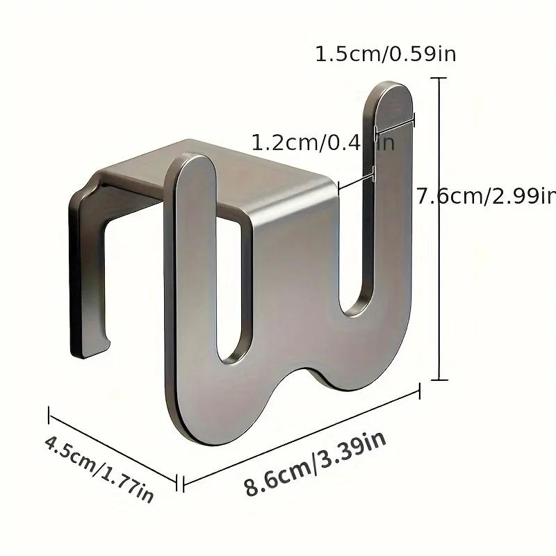 Aluminum Shoe Rack Wall-Mounted No Drill Adhesive with Suction Hooks Space Saving Organizer for Bathroom Door Back Storage