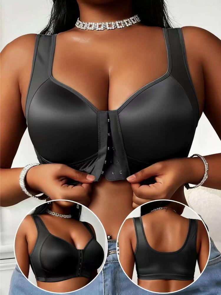 Front-fastening Plus Size Bra Push Up Sports Vest Bra Wirefree Underwear 0XL-4XL