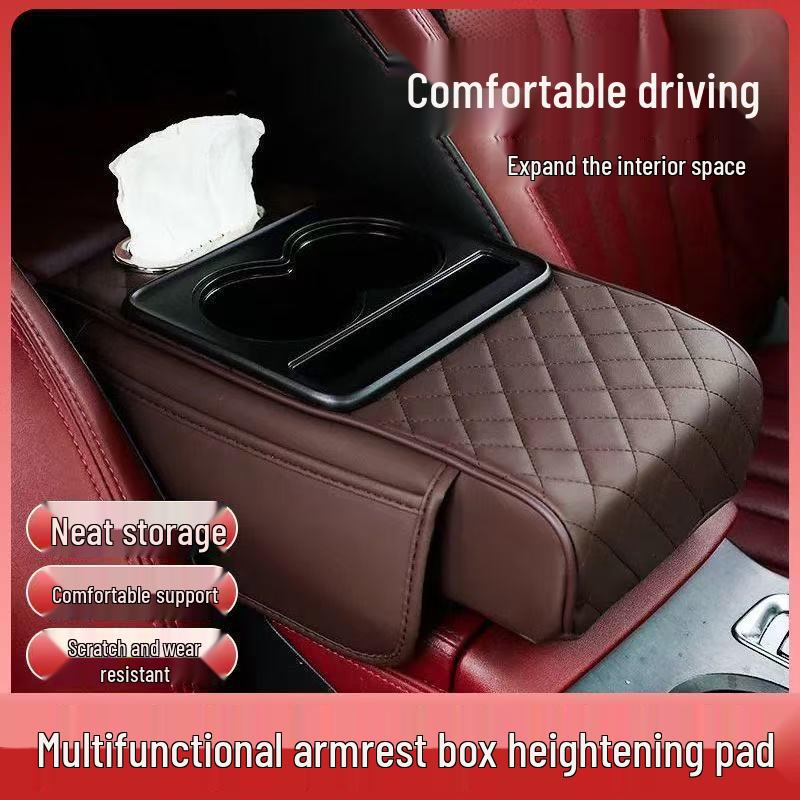 Universal 4-in-1 Car Armrest: Elevated, Thickened Design with Storage for New Energy Cars