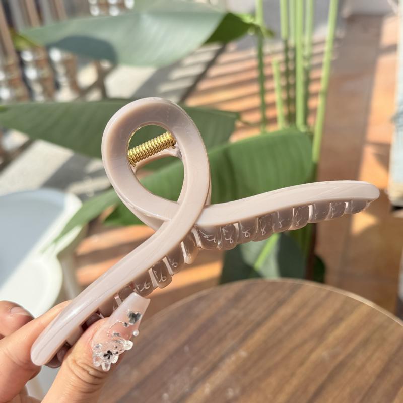 

Вешалка Зажим для волос 15 см Минималистичный зажим-краб для густых волос Нескользящий держатель для прически Геометрический аксессуар для волос Желейные цвета Простой дизайн