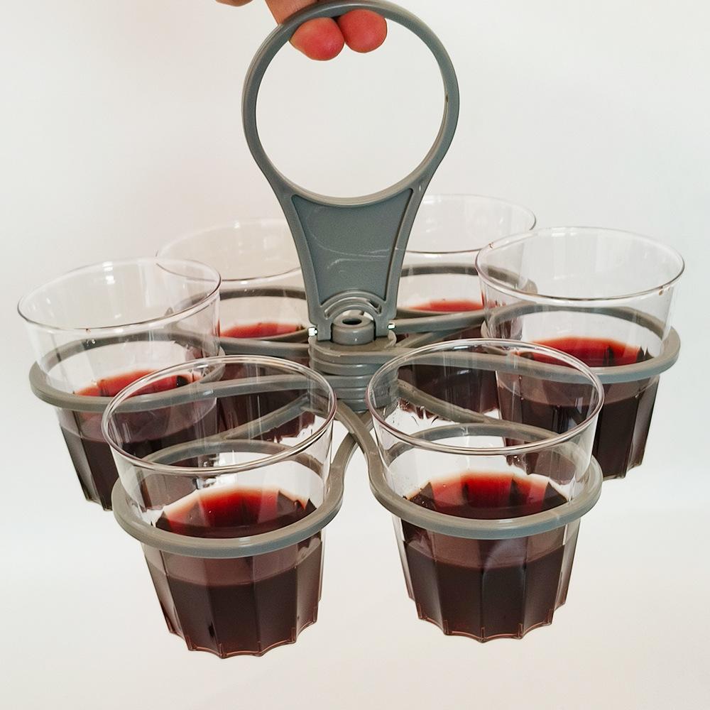 

Foldable Milk Tea, Coffee, Cola, Red Wine, Rotatable Six in One Stand, Convenient Cup Holders & Racks Organization серо голубой