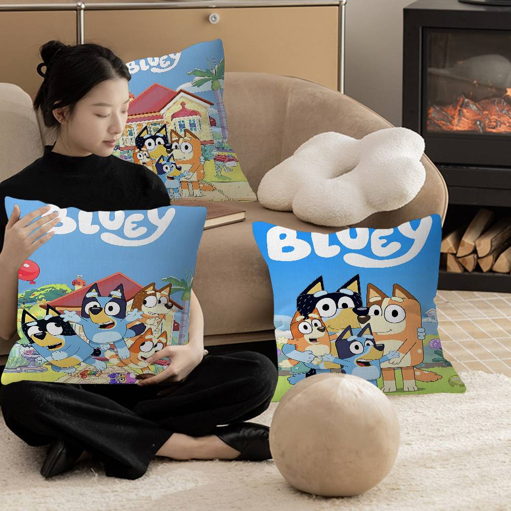 Cartoon B-Blueys Stitch Glücksdrache Kissenbezug Sofakissenbezug Heimzimmer Dekoration Kindergeschenk