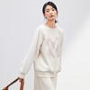 JOY SPEAKER Women's Fall 2025 Heart Print Faux Fleece Sweatshirt