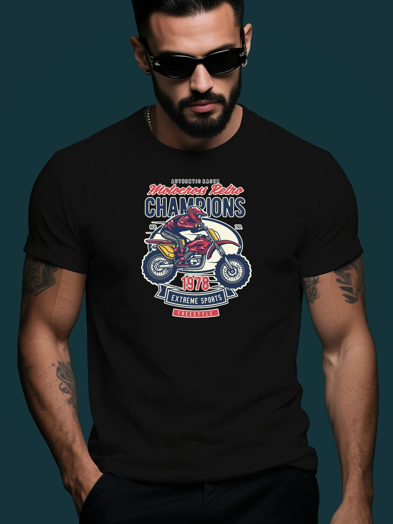 Motorcycle Tshirt Motorcycle Rider Trendy Streetwear Summ... XXXL