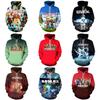 Trendy Roblox Youth Hooded Sweatshirt With Digital Print For Stylish Kids In Various Colors
