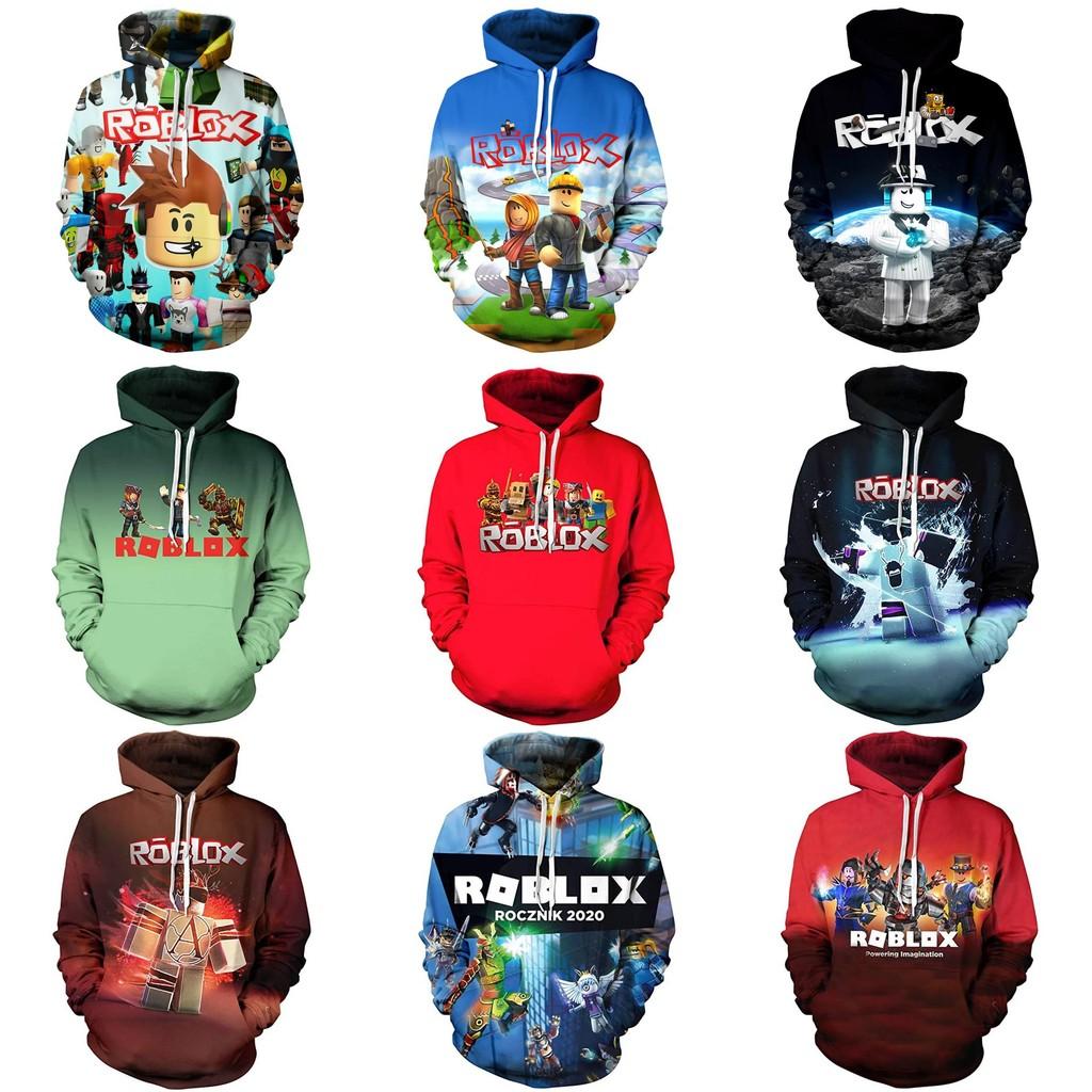 Trendy Roblox Youth Hooded Sweatshirt With Digital Print For Stylish Kids In Various Colors