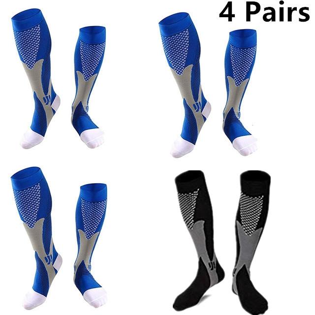 2/3/4 Pairs Running Men Compression Socks Fit Varicose Veins Football Soccer Stockings 30 Mmhg Atheletic Men Women Sports Socks