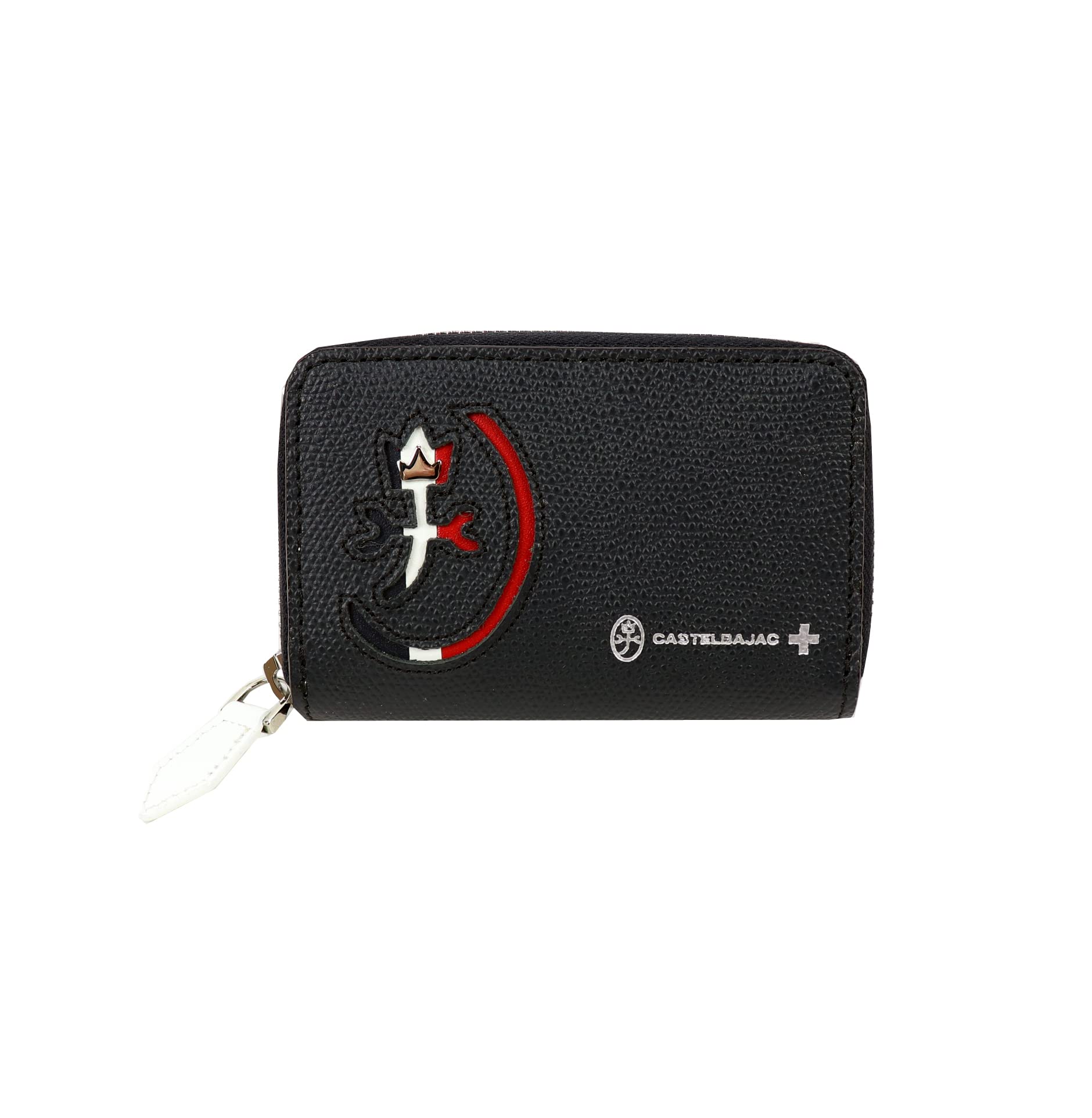 

Key case with card pocket Genuine leather carnet [Castelbajac] (cowhide, black) чорний