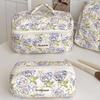 Flower Printed Travel Cosmetics Storage Box High Appearance Storage Organizer  Travel