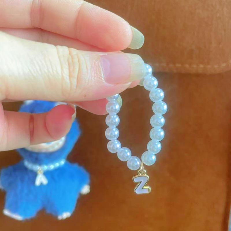 Mini Labubu 4th Gen Pearl Necklace with 26 Letter Pendant and Pendant Accessories for Doll Clothes