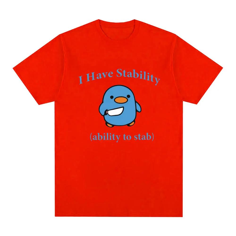 J'ai la capacité de stabilité à poignarder le mème du canard T-shirt graphique Mode Homme Hip Hop T-shirts à manches courtes 100% Coton T-shirt Confort