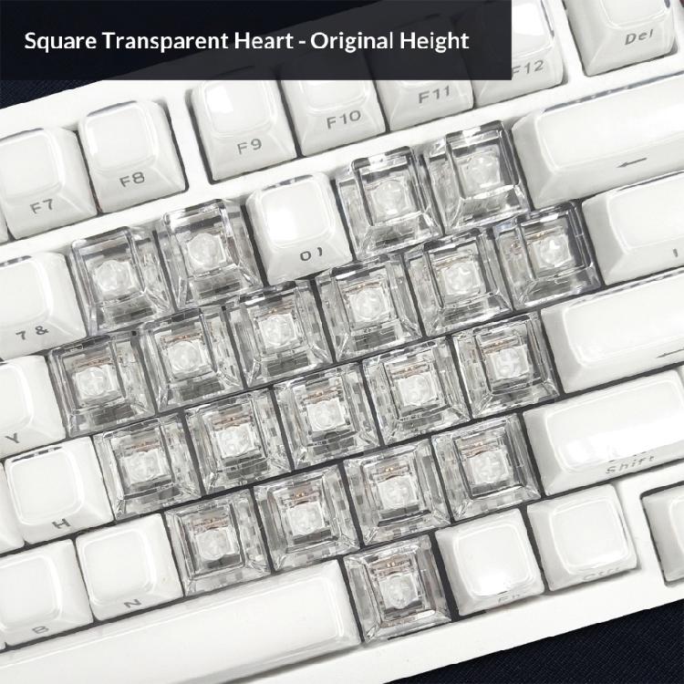 Ergonomic Original Profile 21 Key Backlit Keycaps Transparents PC Material With Storage Pouch For Office