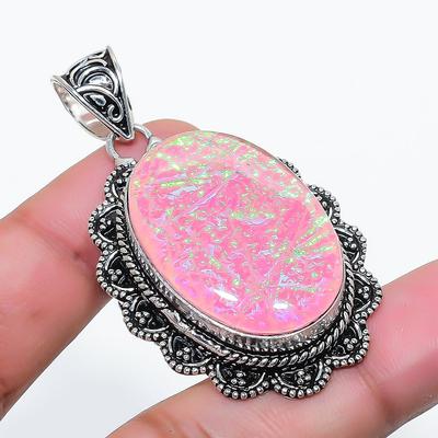 Natural Pink Triplet Opal 925 Sterling Silver Jewelry Pendant 2.09" AP-14419
