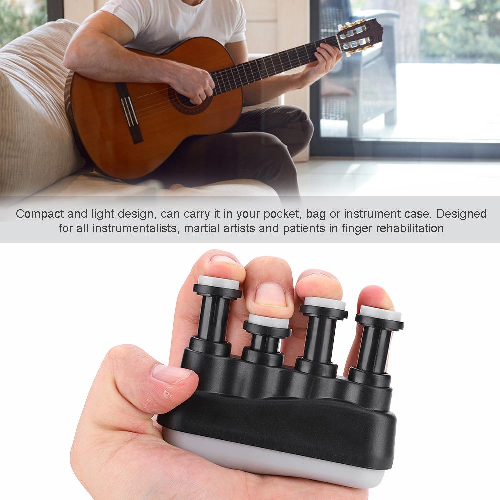 PUNK Hand Finger Exerciser Grip Training Strengthener for Guitar Bass Piano Player Black