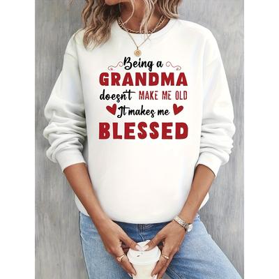 Breathable Women's Printed Crew Neck Sweatshirt  for Streetwear