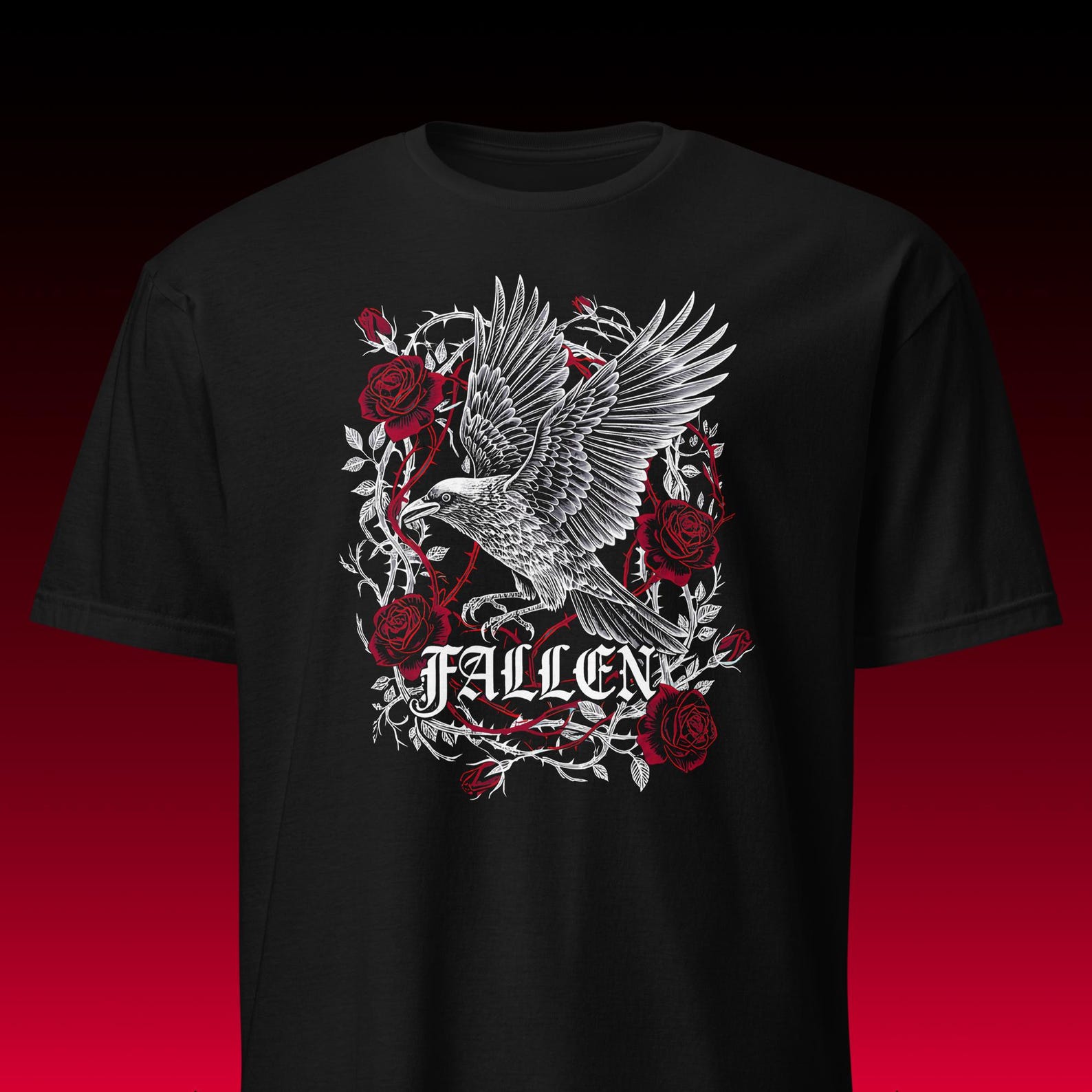 Gothic Raven Graphic Tee | Dark Grunge Aesthetic | Emo Alt Clothing 2XL