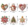 6pcs Christmas Decoration Diamond Painting Pendant 2D DIY Hanging Diamond Art Kits Ornament Window Pendants Christmas Home Decor
