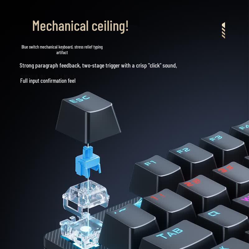 AULA S2022 104-Key Wired Mechanical Gaming Keyboard