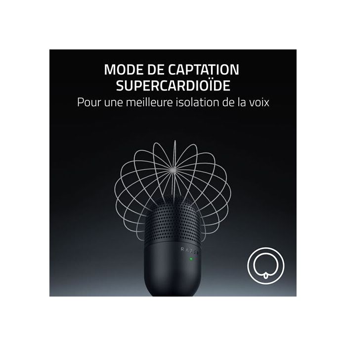 Microphone - Razer - Seiren V3 Mini - Supercardioïde - USB - Compact et léger