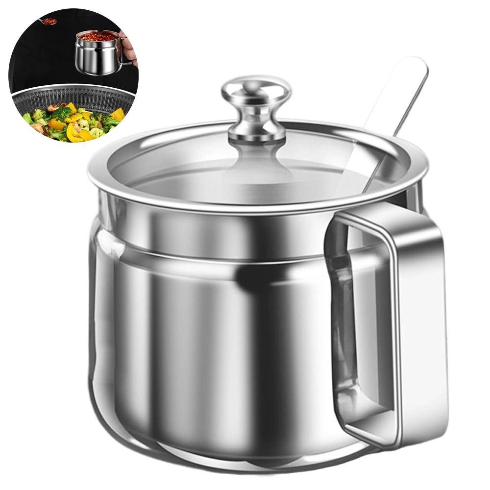 With Clear Lid and Handle Stainless Steel Seasoning Containers 500ml Spice Jars  for Home Kitchen