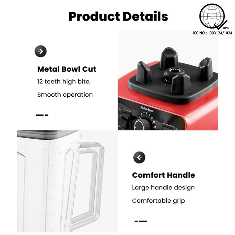 OUTDOORMORE 2.5L Heavy Duty Blender 3-in-1 Fruits and Vegetables Juicer Blender High Power
