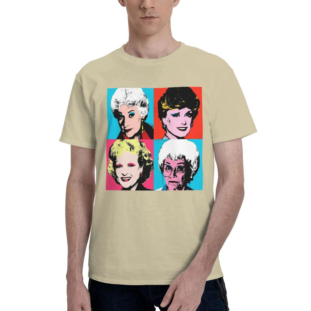 Golden Warhol Girl Men TShirt Oversized T Shirts Mens ONeck Cotton Tees Short Summer Male