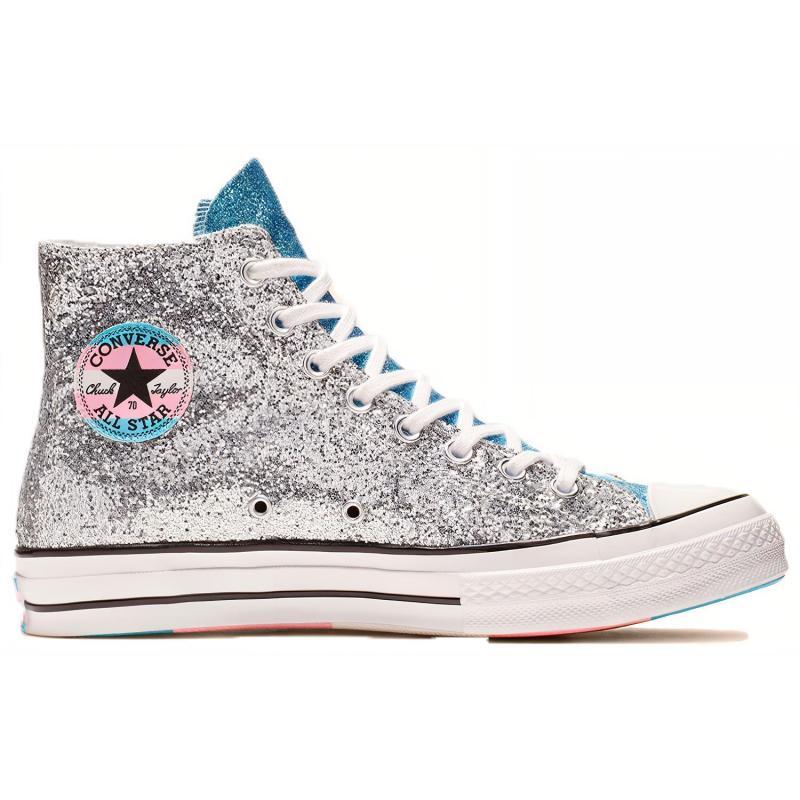 Converse 1970s Pride High Top Glitter Sequined Unisex High-Top Canvas Shoes Gray