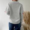 Women S Casual Cherry Pattern Knit Cardigan V Neck Loose Fit Button Detail Sweet Sweater