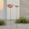Rusty Flower Bird Bath Garden Stake Outdoor Bird Feeder with Stake Metal Flower Yard Art Stake Water Feeder for Birds Bees Butterflies