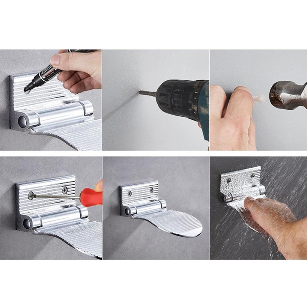 2Pcs Foldable Non-Slip Shower Foot Footrest Support For Bathroom, Made Of Aluminum Alloy