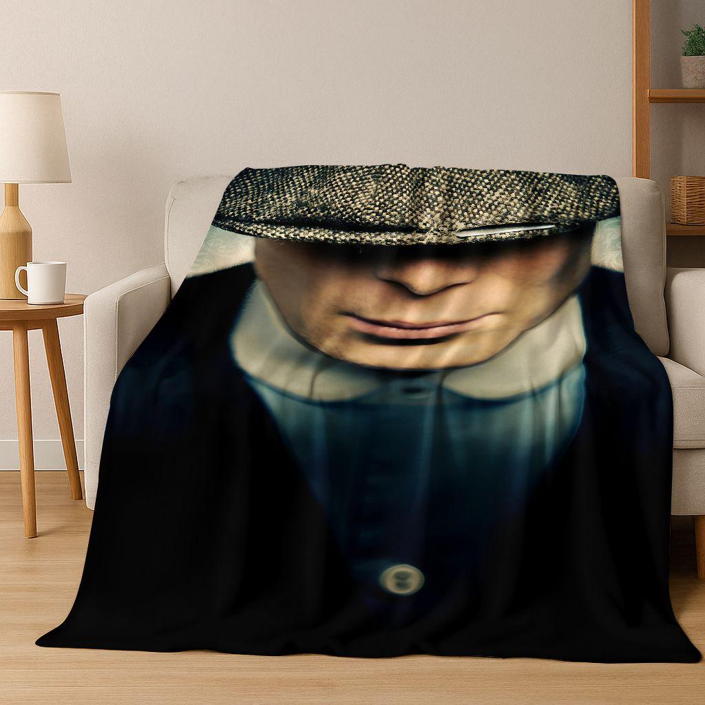 2026 Tommy Shelby P-Peaky B-Blinders Art Flannel Blanket,Cozy Soft Throw Blanket for Home Bedroom Bed Sofa Picnic Cover Gift
