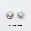 LKERAN 15MM 10pcs/lot Protein Diamond Rhinestone Buttons For DIY 4-hole Sewing Button Clothing Wedding Decoration
