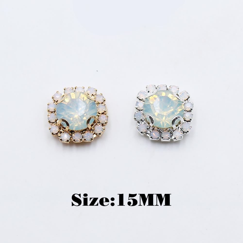 LKERAN 15MM 10pcs/lot Protein Diamond Rhinestone Buttons For DIY 4-hole Sewing Button Clothing Wedding Decoration
