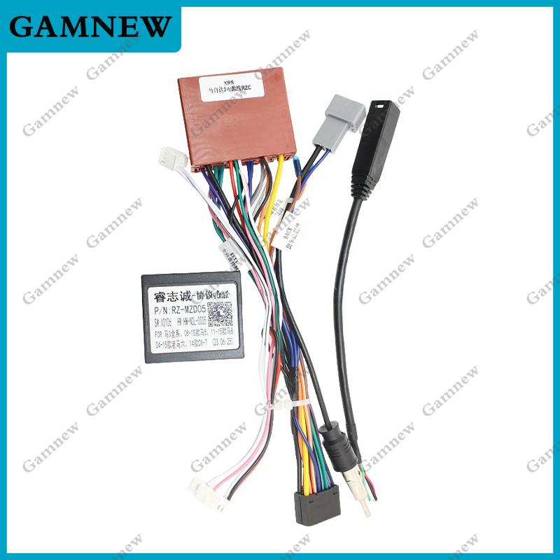 Car Radio Stereo Wiring Harness Cable With USB Adapter Android 16pin For Mazda 3 2006-2015, 5 6 8 CX-7