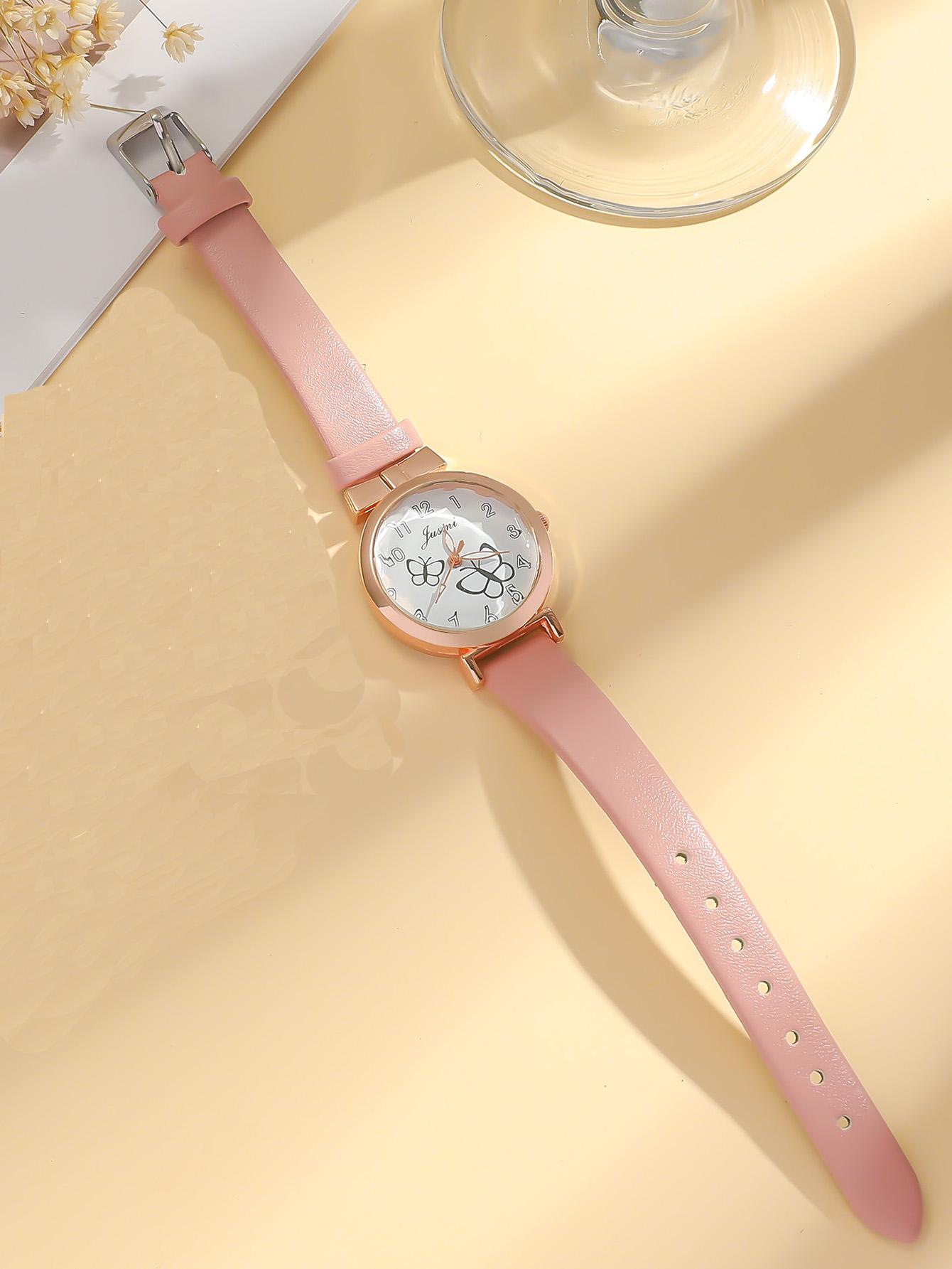 

Без подарочной коробки; Изящный ремешок для часов для девочек, чтобы показать темперамент; Розовый набор браслетов для женщин, подходящий для праздничных подарков. ярко-розовый