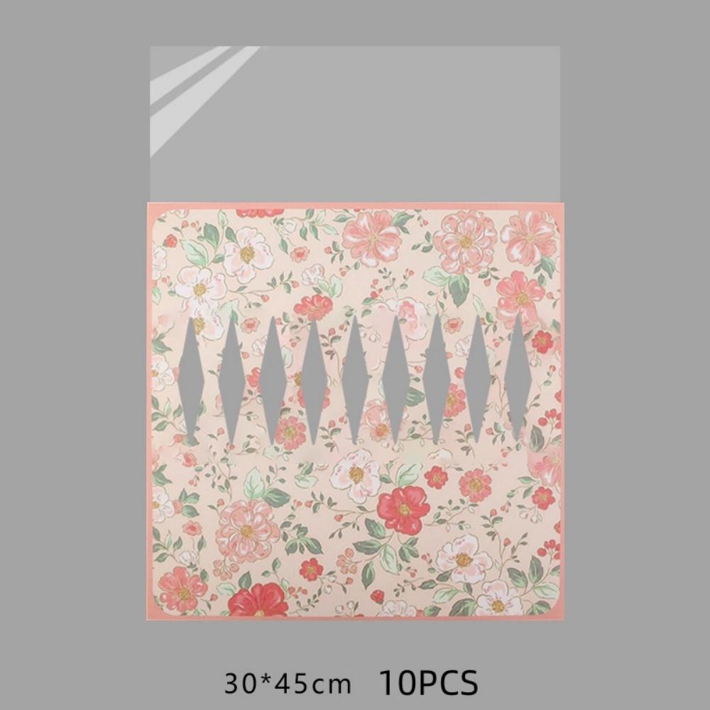 10pcs Transparent Waterproof Rose Flower Wrapping Paper Waterproof Romantic Flowers Packaging Bags Festival Plastic Wholesale