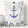 1 Vintage Nautical Anchor Print Flannel Blanket Ideal for Beds Sofas Offices Travel Decor Chairs Holiday Gifts for Frien