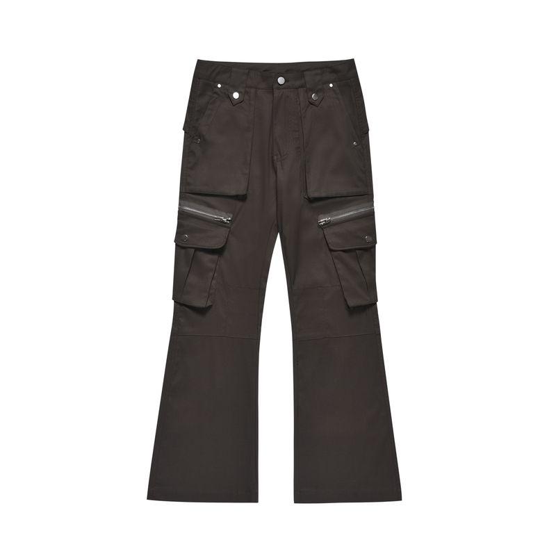 Kisko Niche Design Workwear Micro-Flared Casual Pants American-Style Patchwork Multi-Pocket Floor-Length Pants for Men and Women