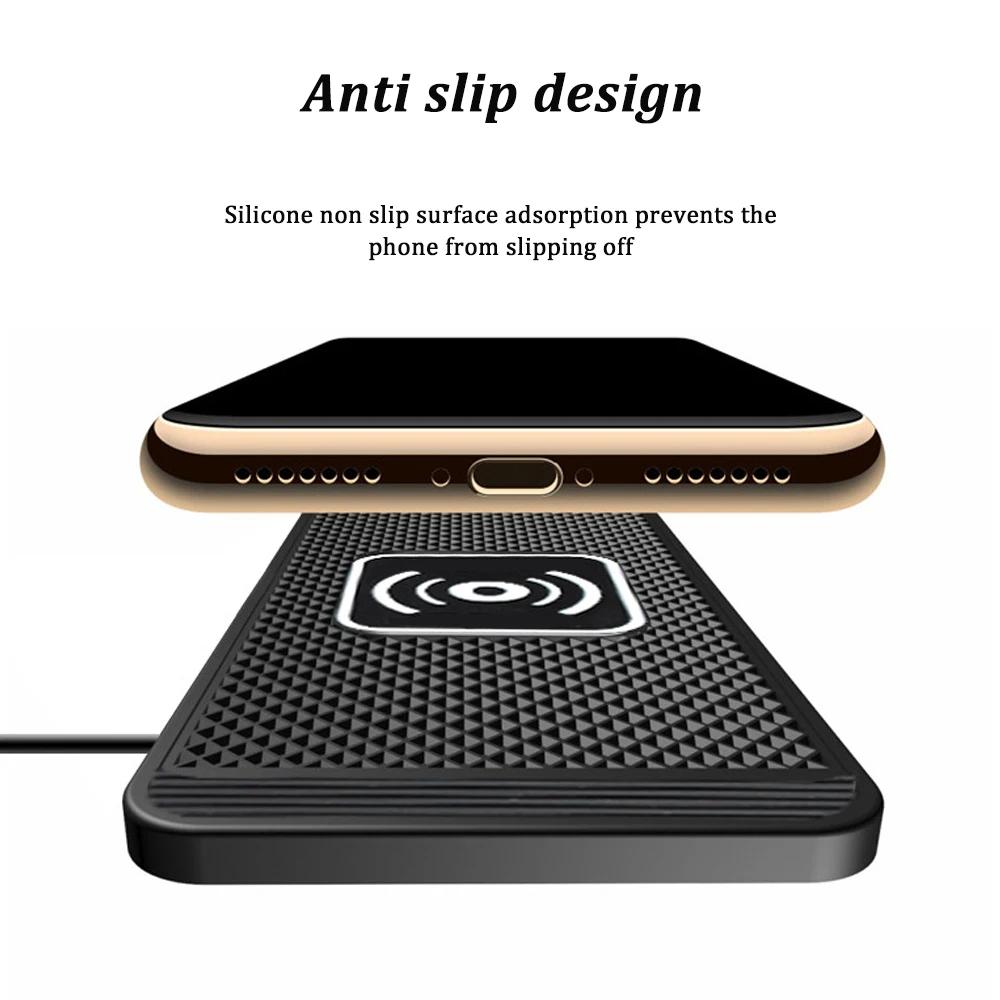 15W Wireless Car Charger Charging Pad Non Slip Qi Fast Charger Car Wireless Phone Charger for Android IPhone