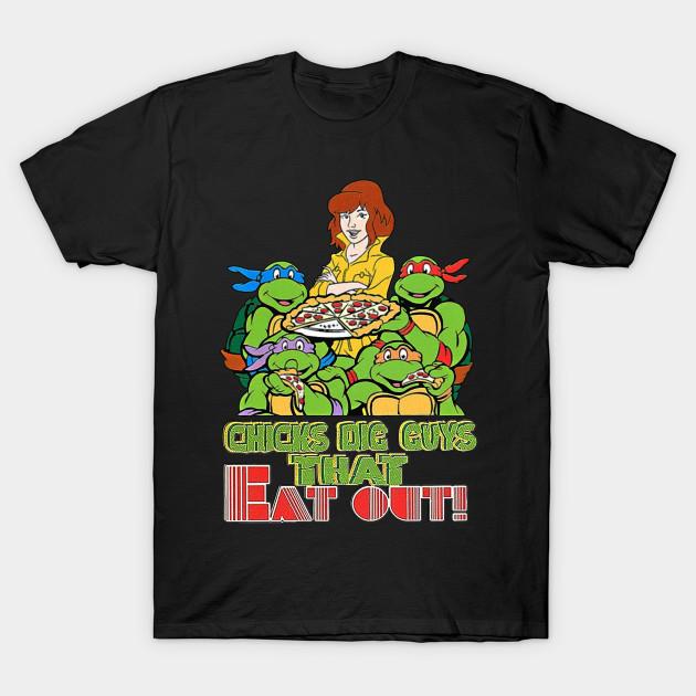 Men Black Print T-shirt Pizza Take Out No-Cut Transfer Paper Print Cotton Tshirt 2XL