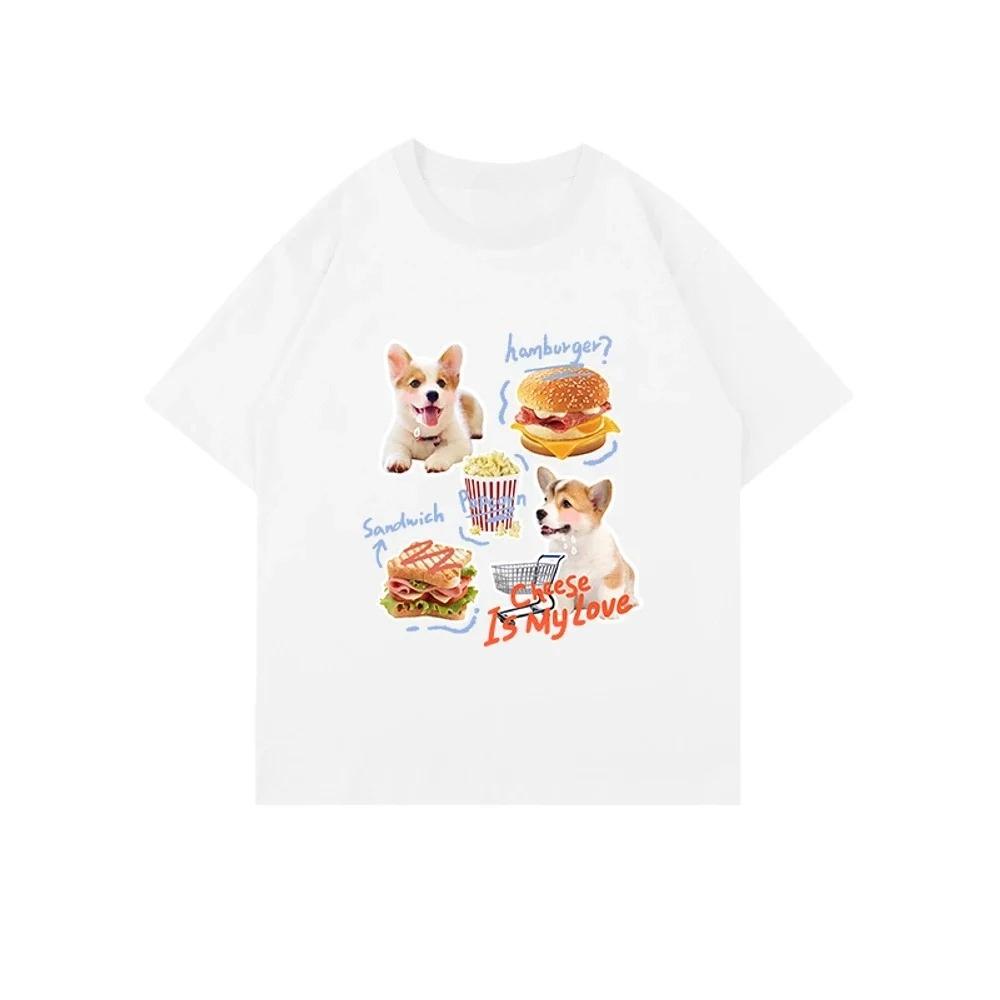 Kätzchen Avatar Bluse Damen T-Shirt Weiblich Y2k Kleidung Mädchen Kawaii Oberteile Haustier Druck Streetwear Niedliche Katze Grafik Kleidung