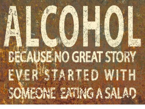 

Alcohol Joke Funny retro vintage style metal signplaque man cave shed bar pubAluminum 20x30cm（7.8x11.8inch）