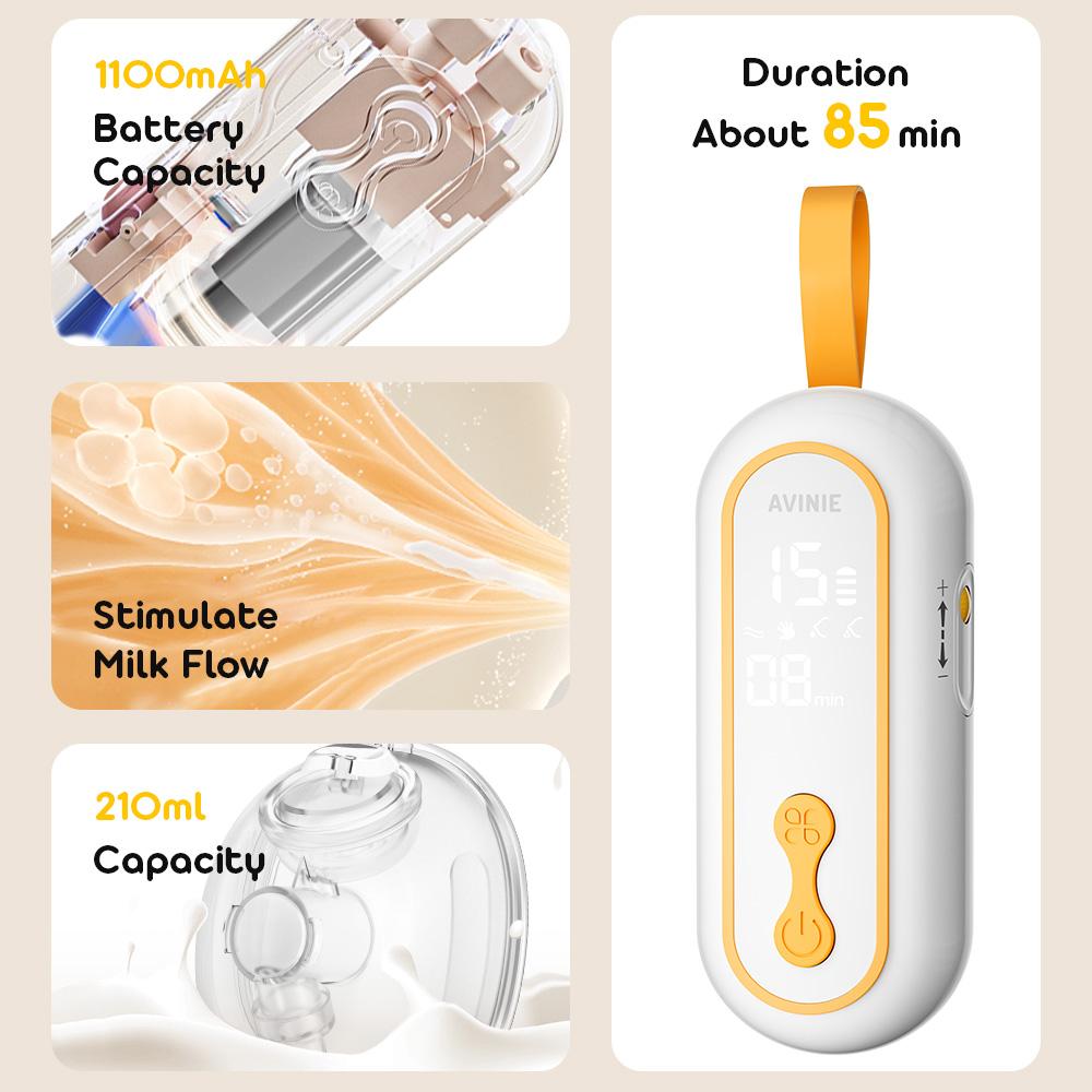 Wearable Hands Free Breast Pump  Portable Low Noise Breastfeeding Pump with 4 Modes 15 Levels Double Electric Breast Milk Pump